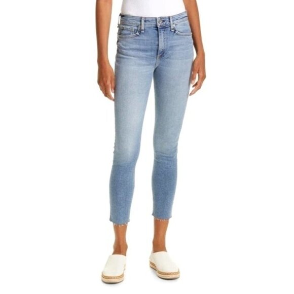 Rag & Bone Jeans Womens Size 24 Blue Denim Ellerly Wash High Rise Ankle Skinny - Picture 1 of 13